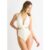 White Twisted Cut out Halter Swimsuit