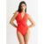 Orange Twisted Cut out Halter Swimsuit