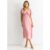 Blush Metallic Foil V Neck Midi Dress