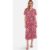 Pink Animal Print Wrap Pleated Midi Dress