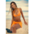 Frankies Bikinis Eden Plissé Halter Bikini Top Size: L Colour: Orange