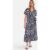 Navy Short Sleeves Viscose Wrap Midi Dress