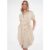Beige Utility Belted Oversized Viscose Shirt Dress