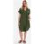 Khaki Utility Belted Oversized Viscose Shirt Dress