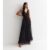 Black V neck Beaded Maxi Dress