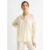 Beige Textured Oversized Long Sleeves Shirt