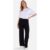 Black Textured Elasticated Waist Flared Trousers