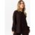 Chocolate Textured Long Sleeves Oversized Top