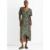 Khaki Animal Print Viscose Wrap Midi Dress