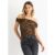 Brown Animal Print Bardot Jersey Top