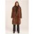 Brown Leopard Double Breasted Longline Faux Fur