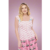 Barbie X Unique Vintage White & Pink Barbie Print Tank Top Colour: Pink Size: S