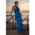 Blue Floral Occasion Halter Maxi Dress