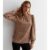 Mink Brown Sequin High Neck Loosefit Blouse