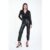 Black Sequin Wrap Long Sleeves Bodysuit