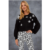 Beach Riot Ava Silver Star Sweater as seen on Malin Andersson Size: L Colour: Black