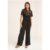 Black Floral Lace Sequin Belted Occasional Jumpsuit