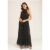 Black Jacquard Halter Neck Maxi Dress