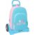 School Rucksack with Wheels Benetton Unique Pink Turquoise 30 x 46 x 14 cm