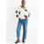 White V Neck Oversized Heart Knit Jumper