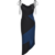 Gracie Black Satin Colour Block Slip Dress