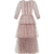 Annie Pink Spot Mesh Ruffle Tiered Midi Dress