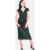 Green Sequin Belted Midi Wrap Dress