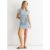 Blue Stretch Stripe Mini Dress