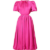 Alana Pink Satin Puff Sleeve Dress