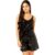 Black Sequin V Neck Cami Top