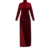 Sharron Burgundy Velvet High-neck Midi Dress