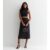 Black Sequin Bias Midi Skirt
