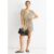 Beige Animal Print Belted Wrap Playsuit