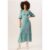 Green Animal Print V Neck Shift Midi Dress