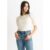 White Dobby Chiffon Shirred Cuff Blouse