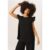 Black Frill Sleeves Textured Oversized Top