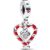 Pandora Candy cane sterling silver dangle with lake green crystal