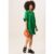 Green Plisse Frill Detail Oversized Shirt Dress