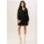 Black Pleated Long Sleeve Wrap Mini Dress