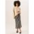Black Bias Stripe Midi Skirt
