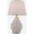 3D Pure White Polygonal Textured Ceramic Table Lamp with Fabric Shade