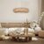 Rustic Dining Room Woven Rattan Paper Rope Iron Chandelier for Kitchen Aisle Reading Corner