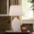 3D Pure White Diamond Embossed Relief Pattern Ceramic Table Lamp