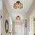 Modern Black Bamboo LED Ceiling Light – Handwoven Natural Fixture for Bedroom & Living Room