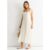 White Ruffle Short Sleeve Viscose Maxi Dress