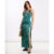Green Leopard Ruched Bust Detail Maxi | Clothing Size: 10