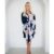 Navy Leaf Tie Front Shirt Dress | Clothing Size: 8