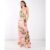 Pink Watercolour Floral Halter Neck Maxi Dress | Clothing Size: 18