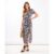 Multicoloured Floral Wrap Midi Dress | Clothing Size: 10