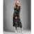 Black Floral Long Sleeve Midi Dress | Clothing Size: 8